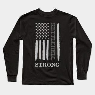 kettlebell American Flag Long Sleeve T-Shirt
